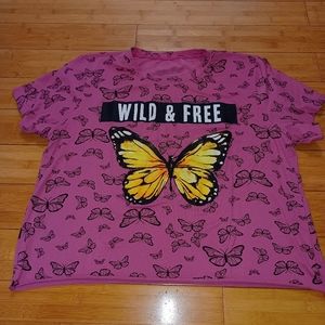 Plus size Cropped top wild and free